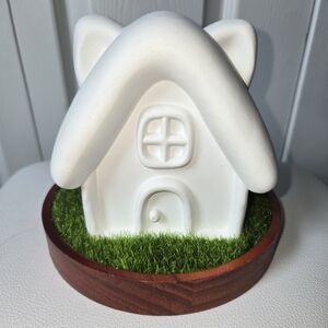 White Ceramic Dog/Cat House Pet Urn Paint Yourself